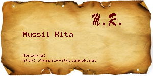 Mussil Rita névjegykártya